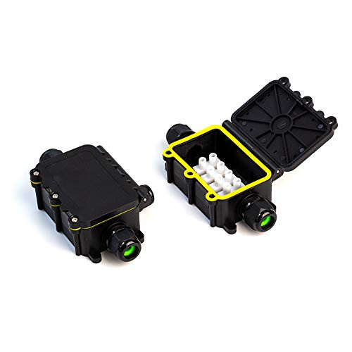 2Pcs Junction Box COMOPEZ Waterproof IP68 Cable Connector  Larger 3 Way External Electrical Junction Box Outdoor Coupler M20 Cable Range 9-12mm