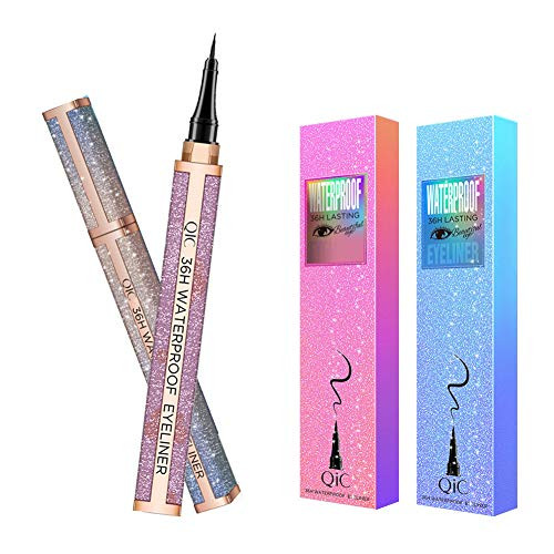 Liquid Eyeliner Waterproof Eyeliner Pencil Long Lasting Liquid Eye Liner Pen  Slim Black 2 Packs