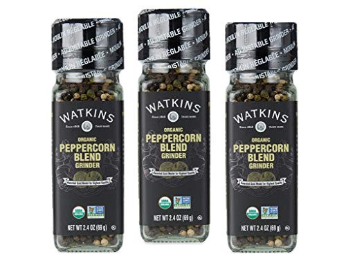 Watkins Organic Grinder  Peppercorn Blend  2-4 Ounce  3-Pack