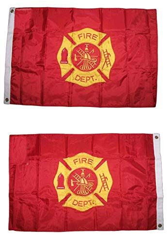 Flag 3X5 Embroidered Fire Department Fire Fighter Double Sided 2-Ply Nylon