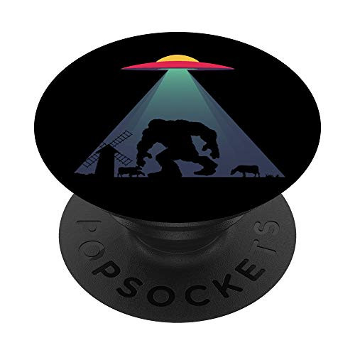 Funny UFO Bigfoot Alien Abduction Windmill Gift PopSockets Grip and Stand for Phones and Tablets