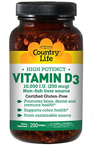 Vitamin D3 10000 IU Country Life 200 Softgel