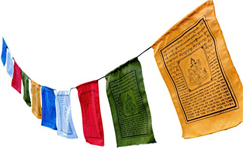 Handmade Green Tara Tibetan Prayer Flags with English Translation -9X12-