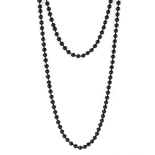 JNF Big Pearl Necklace for Women Faux Pearls Choker Bracelet and Earrings Pearl Jewelry Sets for Wedding -Long black pearl necklace- JNF Big Pearl Necklace for Women Faux Pearls Choker Bracelet and Earrings Pearl Jewelry Sets for Wedding -Long black pearl necklace-