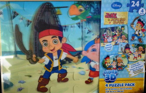 Disney Jake and the Never Land Pirates Super 3D 4 Puzzle Pac