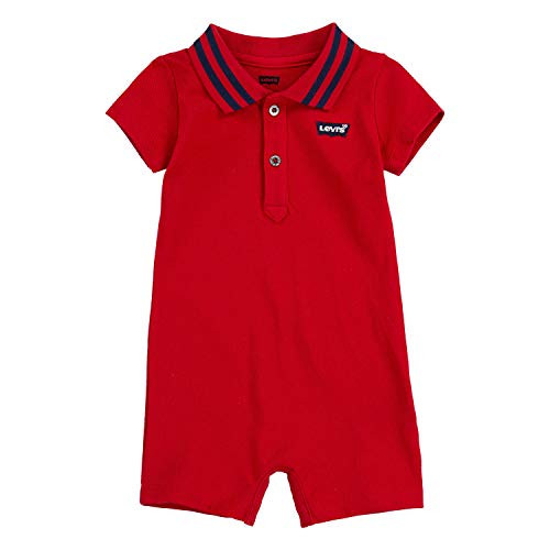 Levis Baby Boys Short Sleeve Polo Romper  Super red  6M
