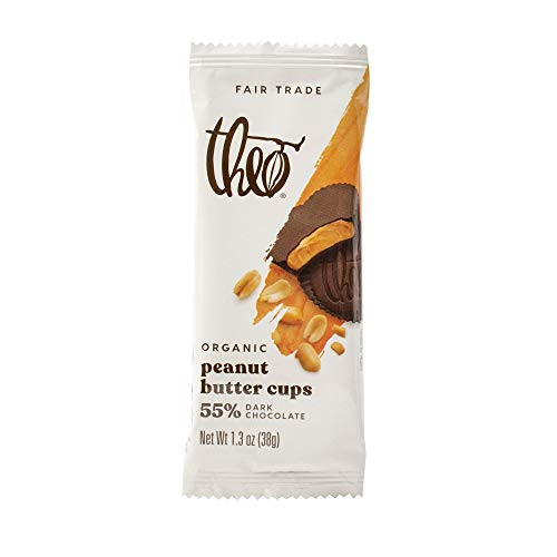 Theo Chocolate Organic Dark Chocolate Peanut Butter Cups  12 Pack