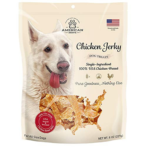 American Paws Chicken Jerky Dog Treats Made in USA All Natural -8 oz-