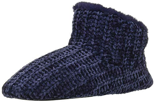 Dearfoams Womens Chenille Bootie Slipper  Peacoat  X-Large