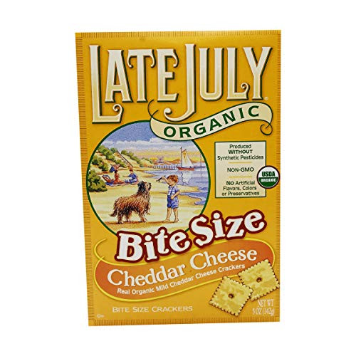LATE JULY Snacks Organic Cheddar Cheese Crackers  5 oz- Box