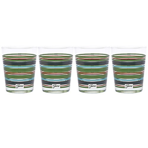 Fiesta Slate Stripe 14-Ounce Tapered DOF Double Old Fashioned Glass (Set of 4)