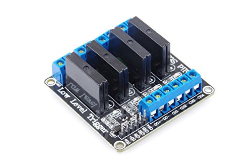 KNACRO 24V 2A 4 Channel Solid State Relay Module Low Level Trigger Black for Arduino Uno Duemilanove MEGA2560 MEGA1280 ARM DSP PIC -DC 24V-