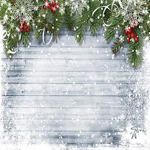 LYWYGG 8X8FT Wood Wall Backdrop Christmas Photography Backdrops for Photographers White Snow Photo Background for Studio Photo Props CP-99-0808 LYWYGG 8X8FT Wood Wall Backdrop Christmas Photography Backdrops for Photographers White Snow Photo Background for Studio Photo Props CP-99-0808