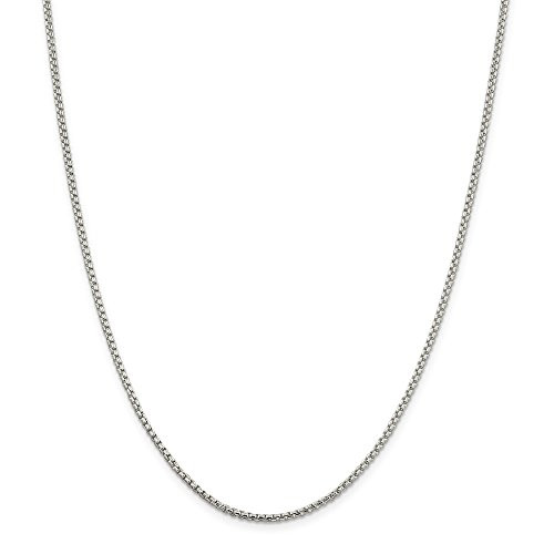 NYC Sterling Unisex Solid Italian 2mm Round Box Chain in Sterling Silver -16- NYC Sterling Unisex Solid Italian 2mm Round Box Chain in Sterling Silver -16-