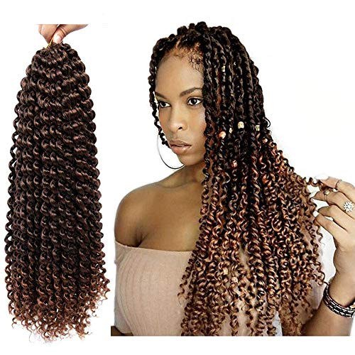 18inch 6Packs Passion Twist Hair Bohemian Crochet Braids for Passion Twist Crochet Braiding Hair Water Wave Crochet Hair 22Strands-Pack -18inch 6packs