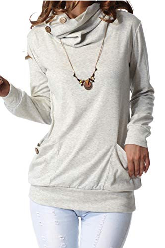 Levaca Womens Long Sleeve Tunic Casual Sweatshirt Shirts Tops Plus Size Gray XXL