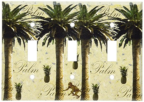 Art Plates - Palm Tree Switch Plate - Triple Toggle