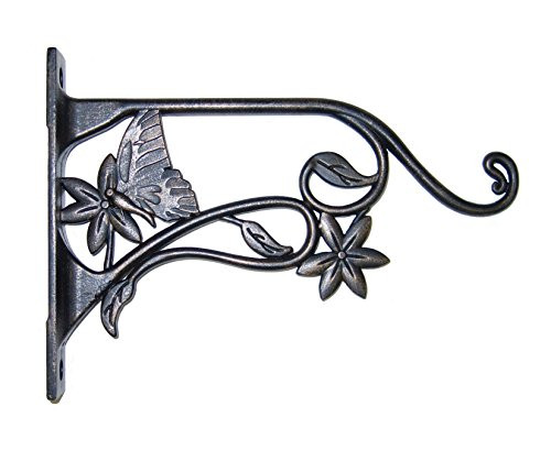 Panacea 100506644 Plant Bracket with Butterfly Brushed Bronze 9in, 9"