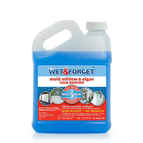Wet and Forget No Scrub Outdoor Cleaner for Easy Removal of Mold  Mildew and Algae Stains  Bleach-Free Formula  -5 Gallon Concentrate - Makes 3 Gallons