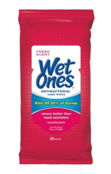 Wet Ones Antibacterial Hand Wipes  20 Count