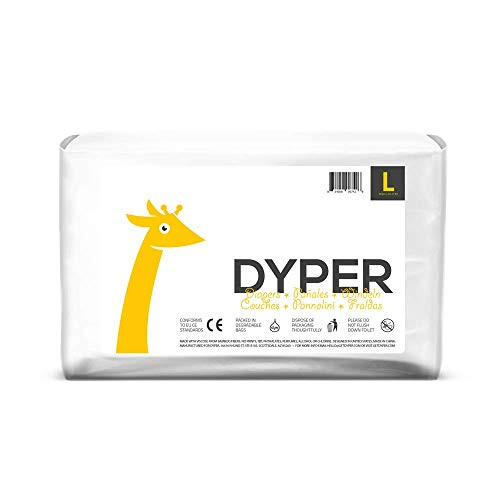 Dyper Responsibly Sourced Bamboo Baby Diapers - Ink Free Soft - Durable - Large - 20-31 lbs - 35 Count Dyper Responsibly Sourced Bamboo Baby Diapers - Ink Free Soft - Durable - Large - 20-31 lbs - 35 Count