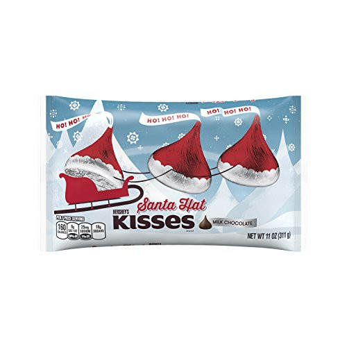 Hersheys Kisses Milk Chocolates  Holiday Santa Hat Foils  11 Oz