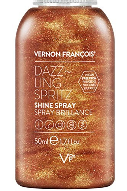 VERNON FRANÇOIS Shine Spray DAZZ~LING SPRITZ  Hair Mist Shimmer and Gloss Finishing Touch  All Hair Types -1-7fl oz-