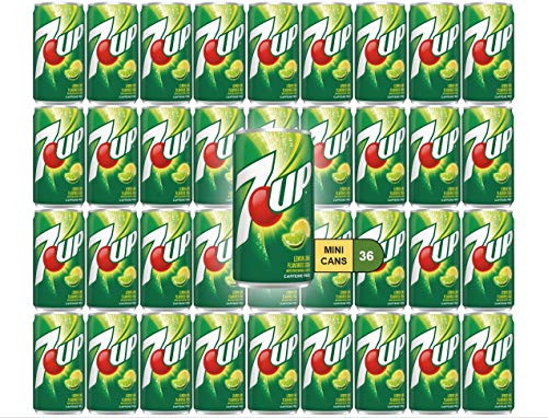 7Up Lemon Lime Mini Soda Cans  7-5 oz Soft Drinks Bulk Snacks Pack  Small Refrigerator and Snack Pantry Drink 36 Count Beverage Bedroom and Kitchen Suppli