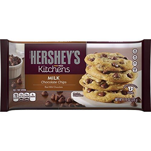 HERSHEY'S Kitchens Baking Pieces, Milk Chocolate Chips, 11.5 Ounce Bag (Pack of 6)