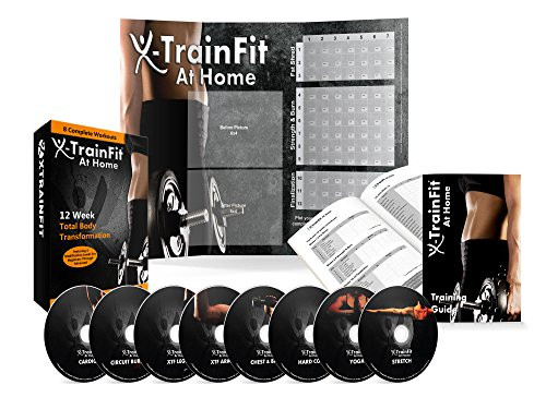 X-TrainFit 90 Day DVD Workout Program with 8 Exercise Videos - Training Calendar and Fitness and Nutrition Guide