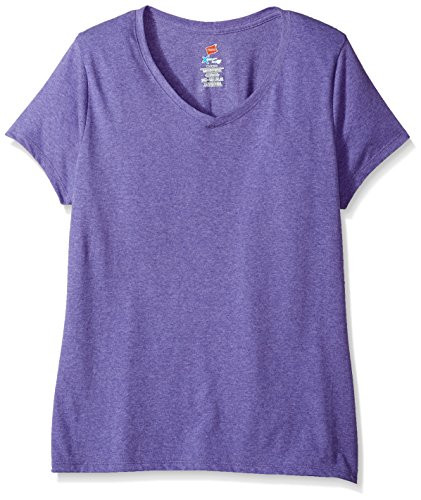 Hanes womens X-temp Short Sleeve V-neck Tee With Freshiq Shirt  Grape Heather  XX-Large US