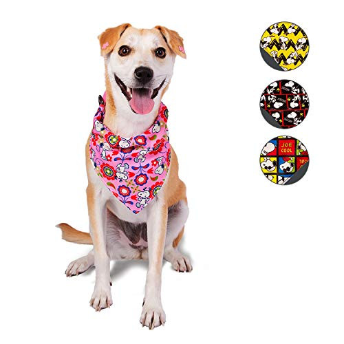 ZOOZ PETS Snoopy Dog Bandana - Official Peanuts Dog Bandanas for Dogs and Cats - Cute Colorful Bandanas for Dogs  Lightweight and Comfy Dogs Accessories