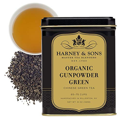 Harney and Sons Loose Leaf Organic Gunpowder Green Tea  8 oz  Black
