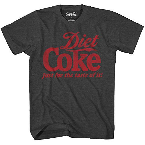 Diet Coke Logo Soda Pop Drink Funny Classic Costume Apparel Mens Adult Graphic Tee T-Shirt -Charcoal Heather  Large-