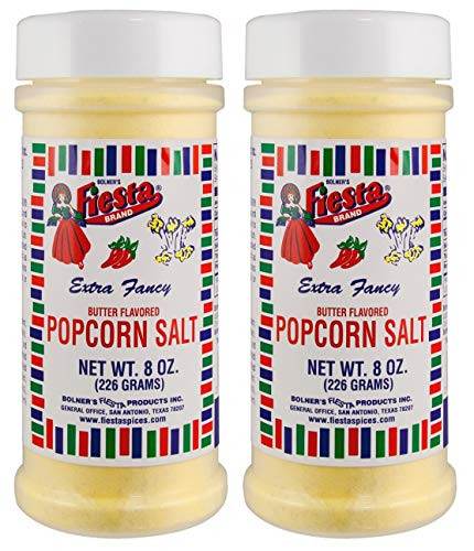 Bolners Fiesta Brand Butter Flavored Popcorn Salt  8 Ounce Shaker -Pack of 2-