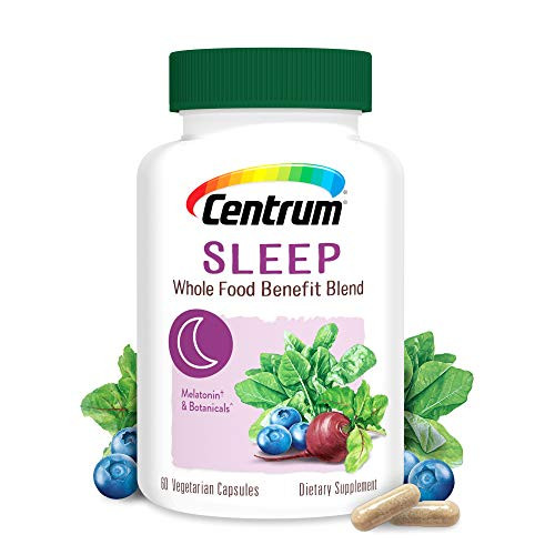 Centrum Sleep Melatonin Sleep Aid with Whole Food Benefit Blend 60 Day Supply 60 Vegetarian Capsules Centrum Sleep Melatonin Sleep Aid with Whole Food Benefit Blend 60 Day Supply 60 Vegetarian Capsules