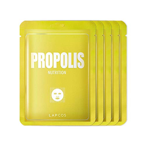LAPCOS Propolis Sheet Mask  Daily Face Mask to Protect and Nourish Skin  5-Pack