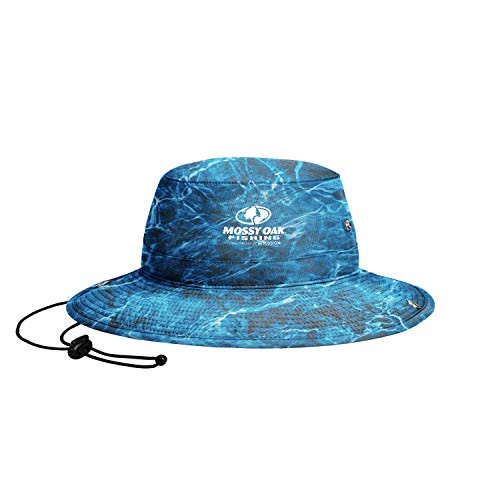 MISSION Cooling Bucket Hat- UPF 50  3 Wide Brim  Cools When Wet- Mossy Oak Agua Marlin