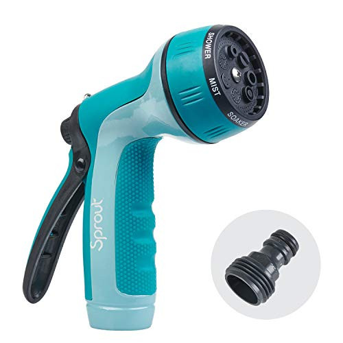 Sprout 65124-AMZ Metal Rear Trigger 7-Pattern Nozzle with QuickConnect Product Adapter Amazon Bundle  Gooseberry Green
