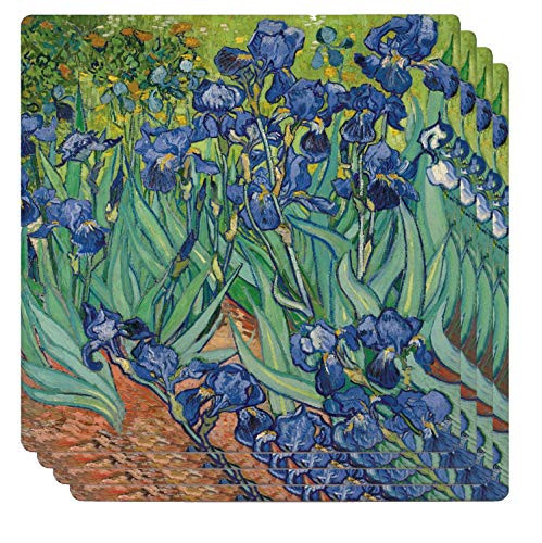 Monarque Ceramic Drink Coasters  Set of Four -Van Gogh Irises-