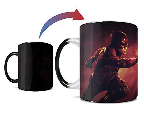 DC Comics - Flash Logo - Justice League - One 11 oz Morphing Mugs Color Changing Heat Sensitive Ceramic Mug  Image Revealed When HOT Liquid Is Added