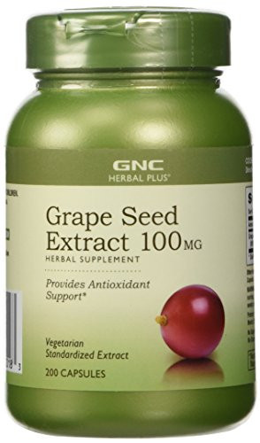 GNC Herbal Plus Grape Seed Extract 100mg  200 Capsules  Provides Antioxidant Support