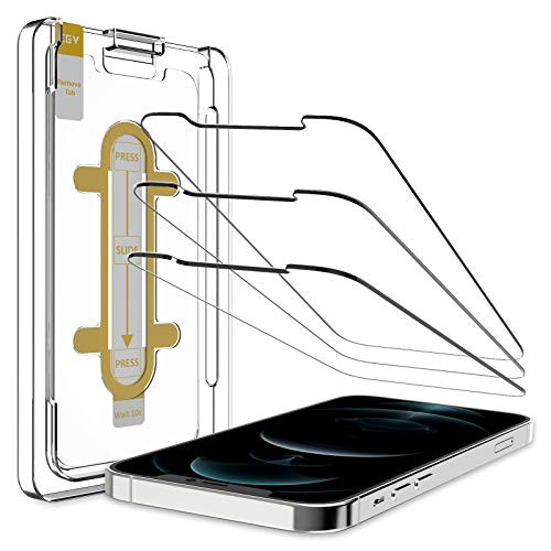 EGV 3 Pack Screen Protector Compatible with iPhone 12 Pro-iPhone 12 5G 6-1-inch  9H HD Clear Tempered Glass  Case Friendly  Alignment Frame  Bubble Fr