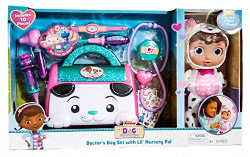 Disney Junior Doc Mcstuffin Pet Rescue Doctors Bag Set with Lil Nursery Pal Playset -Puppy-