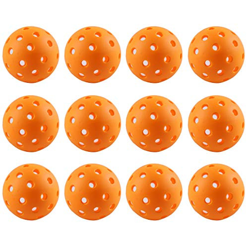 IUZIT Pickleball Balls 12 Pack  USAPA Standard Outdoor Pickleball Balls 40 Holes and Specifically Designed for Outdoor Courts