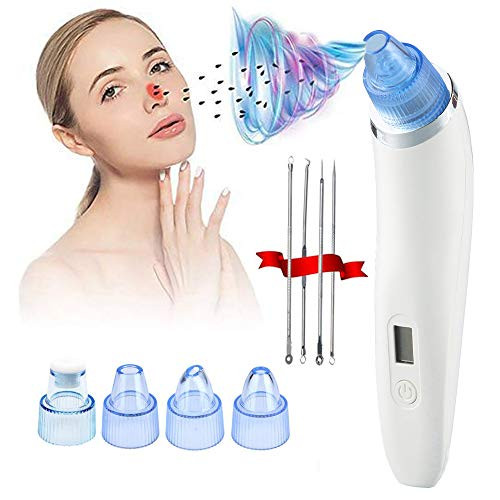 Blackhead Remover Vacuum Pore Cleaner with 4 Probes - Electric Blackhead Remover Suction Kit 5 Adjustable Suction USB Rechargeable Blackhead Removal T