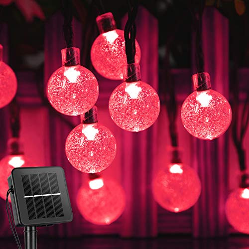 Solar String Lights Outdoor 60 LED 35-6 FT Crystal Globe Lights with 8 Lighting Modes  Waterproof Solar Powered Patio Lights for Garden Yard Porch Wed