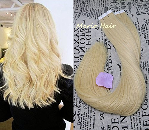 Tape in Hair Extensions Blonde 613 Human Hair 20 inch 50g-pack 20pcs Seamless Skin Weft Remy Silk Straight Glue in Hair Extensions Tape in Hair Extensions Blonde 613 Human Hair 20 inch 50g-pack 20pcs Seamless Skin Weft Remy Silk Straight Glue in Hair Extensions