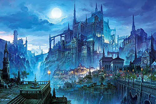 Dreampartys 1000 Piece Jigsaw Puzzle for Adults - Castle in The Night Puzzles Large Jigsaw Puzzle Kids Educational Game Toys Gift