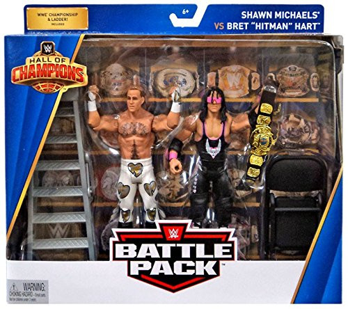 WWE Hall of Champions Bret Hart/Shawn Michaels Action Figures, 2 Pack